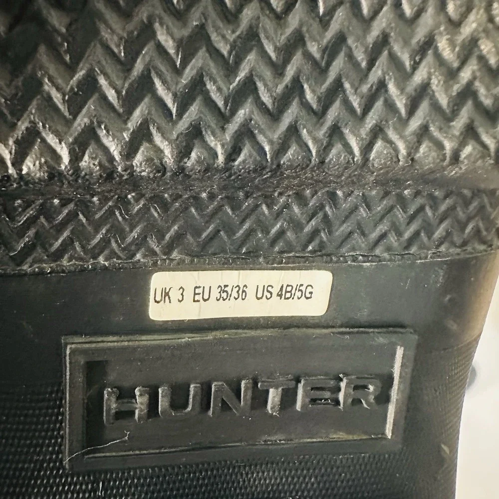 Hunter Rain Boots Youth Size 4B/5G Blue Wellington Kids Matte Waterproof Rubber